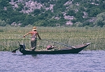 Pecheur sur lac Skadar